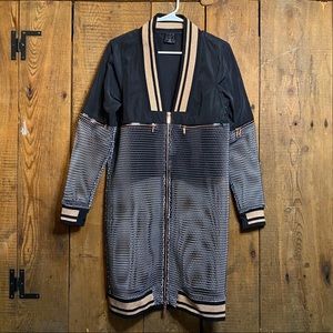 Zipper Longline Bomber Jacket